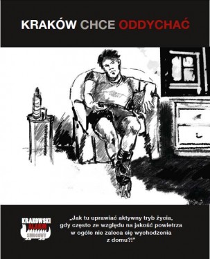 Jeden z plakatów przygotowanych przez KAS. Źródło: www.facebook.com/KrakowskiAlarmSmogowy.