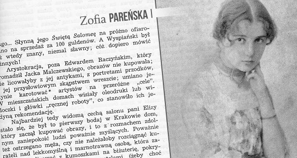 Zofia Pareńska. Źródło: "Boy o Krakowie", red. Henryk Markiewicz.