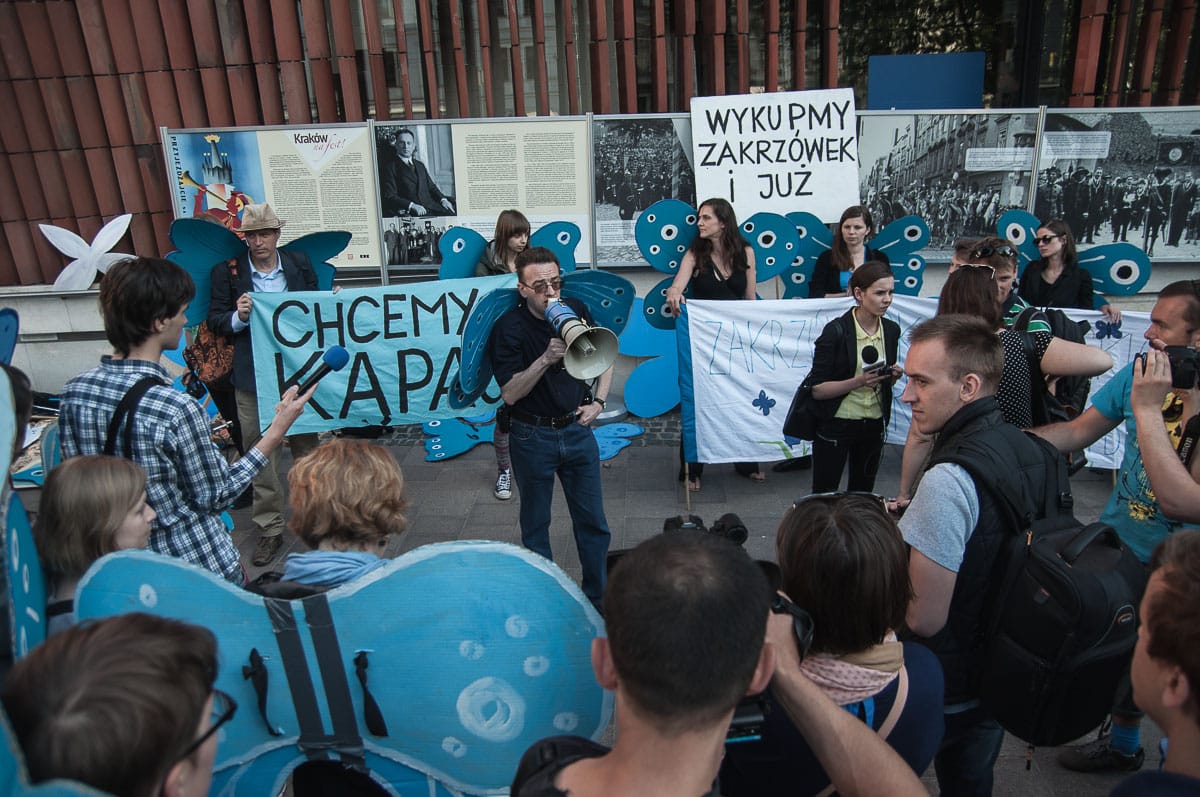 protest w sprawie zabudowy Zakrzówka
