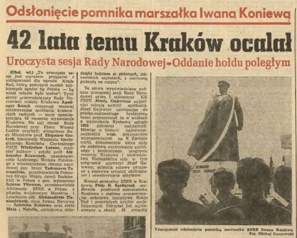 19 stycznia 1988 Pomnik Koniewa