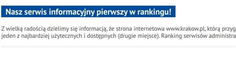 Kraków PL najlepszy w Polsce