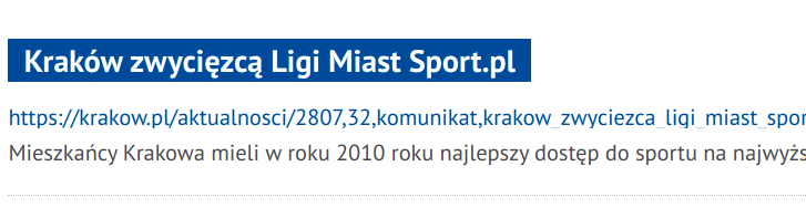 Kraków najlepszy sport