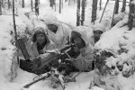 Wojna zimowa Fińscy żołnierze z karabinem Maxim M-32