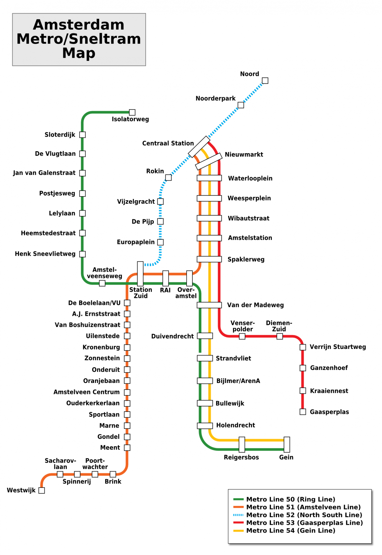 Amsterdam linie metra