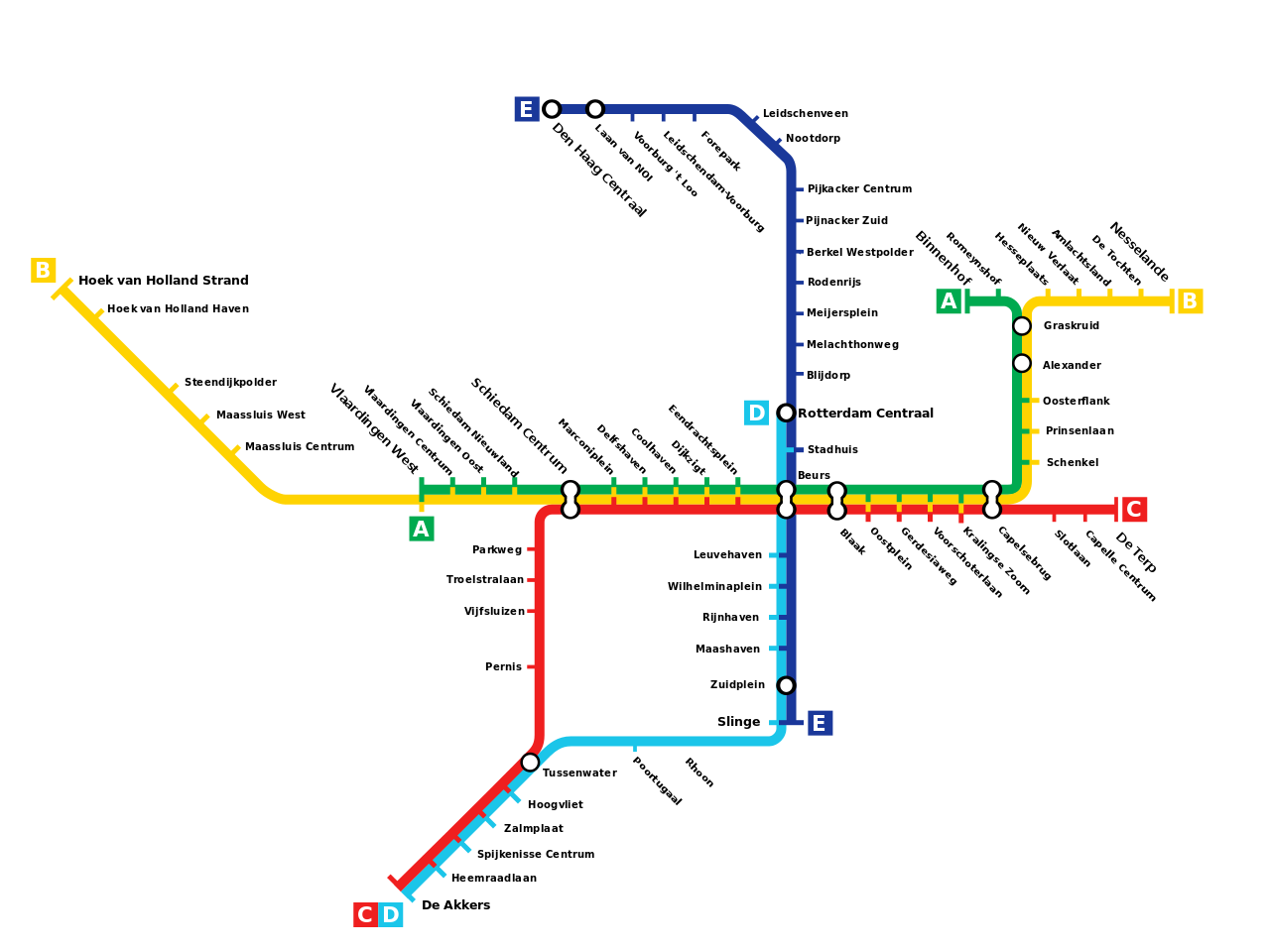 Rotterdam? 650 tys. mieszkańców. Pięć (sic!) linii metra. O dziwo - potoki były.  